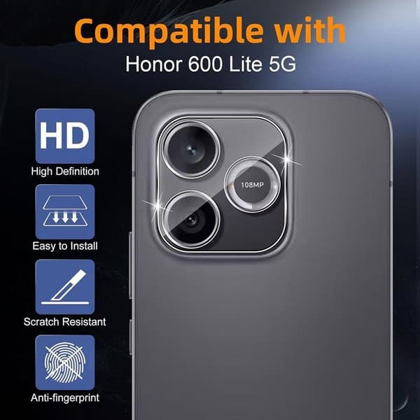 3 x Skyddskamera Härdat Glas för Honor 600 Lite, Stötsäker Represistent Hård Transparent
