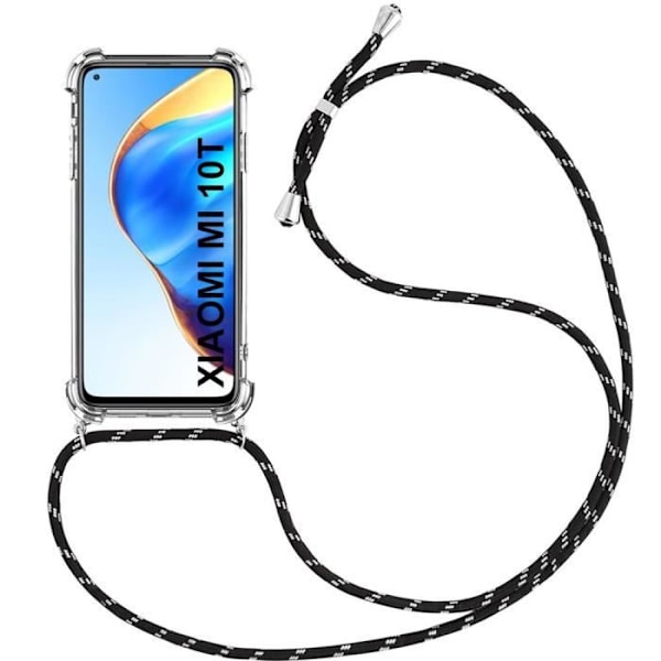 Skyddsskal - E.F.CONNECTION - Xiaomi Mi 10T - Mjuk - Stötsäker - Svart Transparent-svart