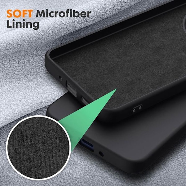 Coque til Xiaomi Redmi 14C - Sort Silikonebeskyttelse + 2 Tempered Glas - E.F.Connection® Svart
