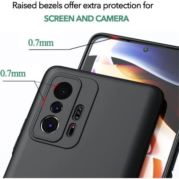 Beskyttelsesskal - E.F.CONNECTION - til Xiaomi 11T - Blød - Silikone - Sort Svart