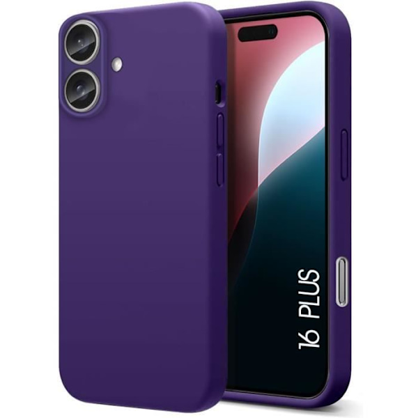 Skal till iPhone 16 Plus - Ultratunt Lätt Stötsäkert Silikonskydd Mörklila