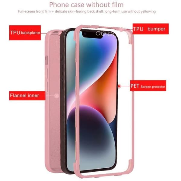 Skyddsfodral - Rosa - för iPhone 14 Plus - Ripeskydd - Mjuk - Förstärkt Rosa