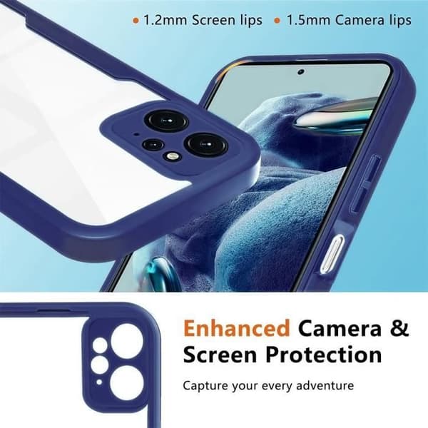Coque - E.F.CONNECTION - För Xiaomi Redmi Note 12 4G - Heltäckande skydd - Repfria - Mörkblå marinblå
