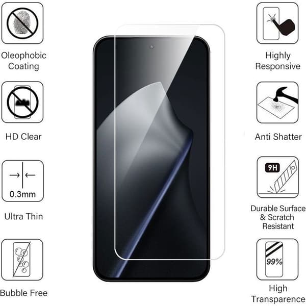 Skärmskydd - E.F.Connection - Xiaomi 15T Pro - 4 Härdat Glas - Rep-skydd 9H - Transparent Transparent