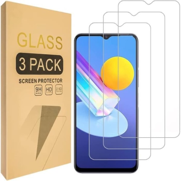 3 härdade glasögon för Vivo Y72 5G Transparent skydd Transparent