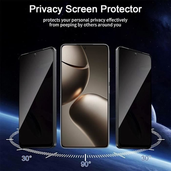 2 Anti-Spy Tempered Glasögon för Xiaomi 14T Pro, skärmskydd