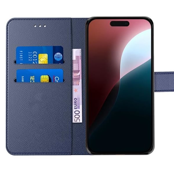 Coque Integral - Ikke specificeret - iPhone 16 Plus - PU Læder Navy Blå - Stødabsorberende - Ridsefast marinblå