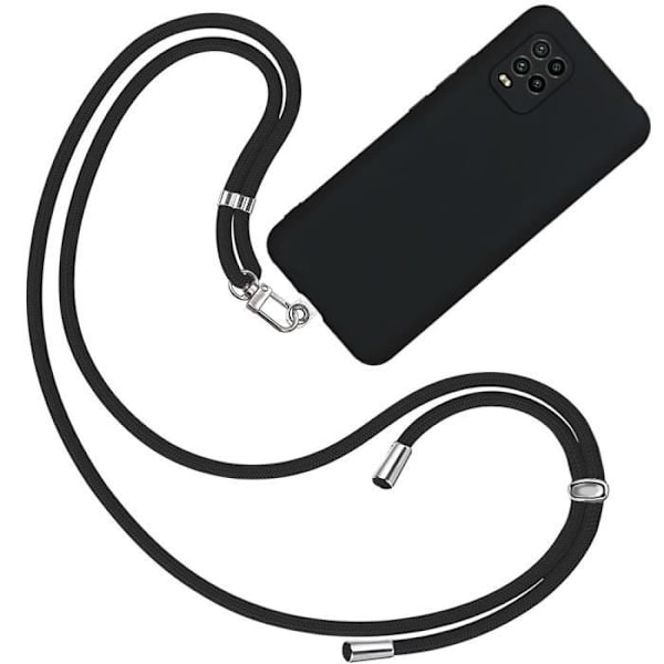 Skyddsskal - E.F.CONNECTION - Xiaomi 10 Lite - Flexibelt - Svart - Justerbar axelrem Svart