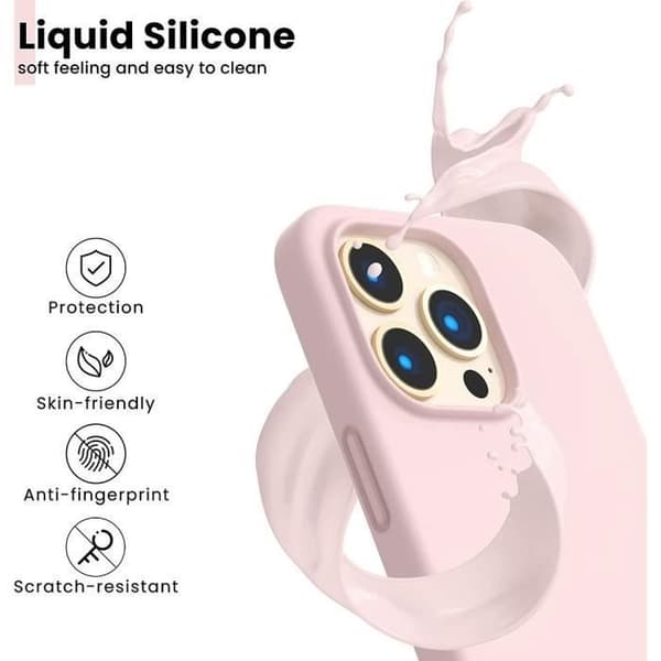 Skyddsskal - E.F.CONNECTION - för iPhone 14 Pro Max - Matt Rosa - Flexibelt - Stöttåligt Rosa