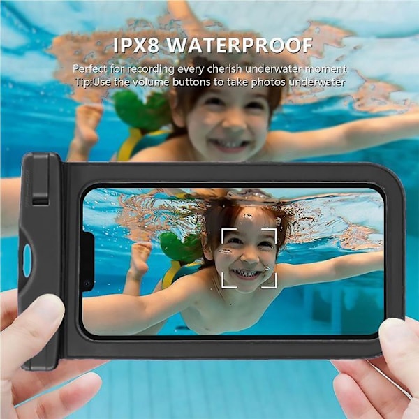 Vandtæt Case til Redmi Note 14/Note 14 Pro/Note 14 Pro Plus/Note 13/Note 12/Note 11/11S/Note 10 - Følsom Berøring - Sort Svart