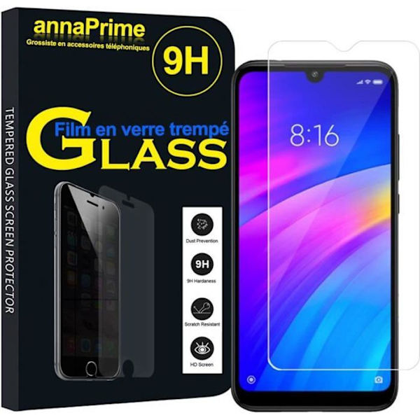 Til Xiaomi Redmi 7 6.26": 1 skærmbeskytter af hærdet glas TRANSPARENT