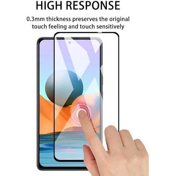 Skyddsfilm - E.F.CONNECTION - Redmi Note 10 4G - Härdat glas - Anti-spår - Paket med 3 Svart