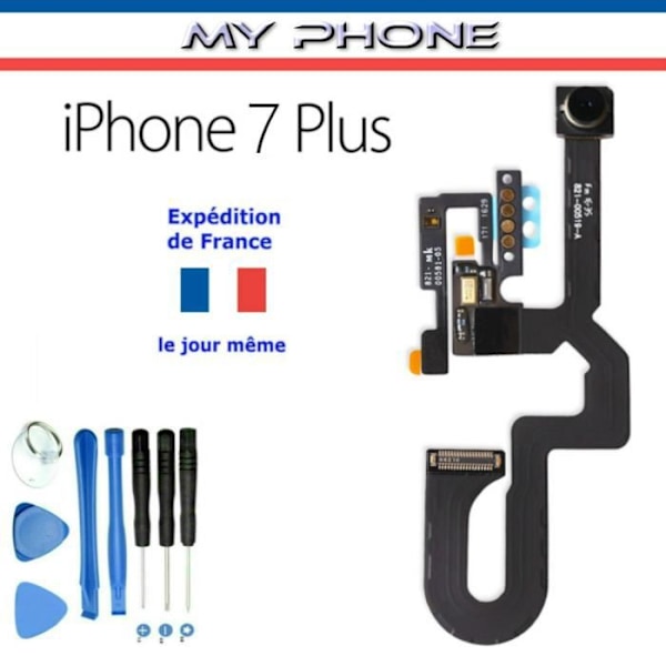 *** Front CAMERA för APPLE IPHONE 7 PLUS + Proximity Sensor Module + Ljusstyrka Front Face Flex Cable Camera + Kit Svart