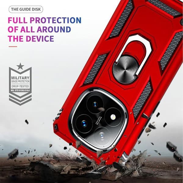Skyddshölje - E.F.CONNECTION - För Xiaomi Redmi Note 14 Pro 5G - Stötsäker - Repfria - Röd Röd