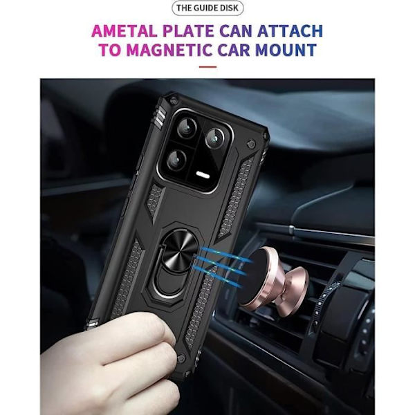 Coque - Xiaomi - Redmi Note 13 Pro+ 5G - Hårdt Beskyttelse - 360° Støtte - 2 Stykker Hærdet Glas Svart