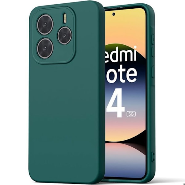 Coque för Xiaomi Redmi Note 14 5G (inte för 4G) - Mjuk Silikon Grön Natt - E.F.Connection® Nattgrönt