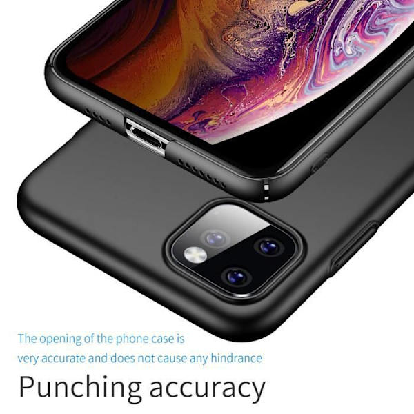 Apple iPhone 11-fodral, ultratunt, lätt, stötsäkert, repigt hårt PC Tåligt skal för iPhone 11, svart Svart