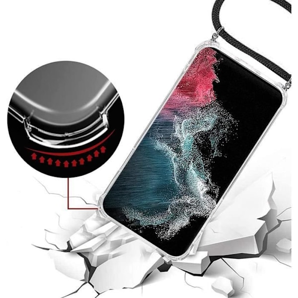 Fodral för OPPO Reno 8 Pro 5G Protection Förstärkt TPU Stötsäker med Lanyard Pink Transparent-rosa