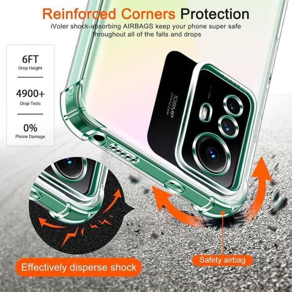 Coque Cordon - Xiaomi - Redmi Note 12S - Stöttålig - Genomskinlig - Mörkgrön Midnattsgrönt