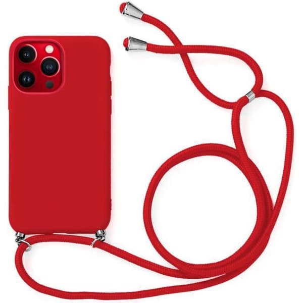 Skyddsskal - E.F.CONNECTION - för iPhone 13 Pro Max - Mjuk - Röd - Rep-säker Röd