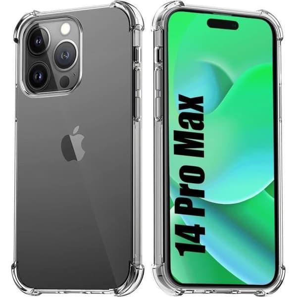 Telefonfodral - för iPhone 14 Pro Max - Stötsäker silikon - Transparent - Slim Transparent