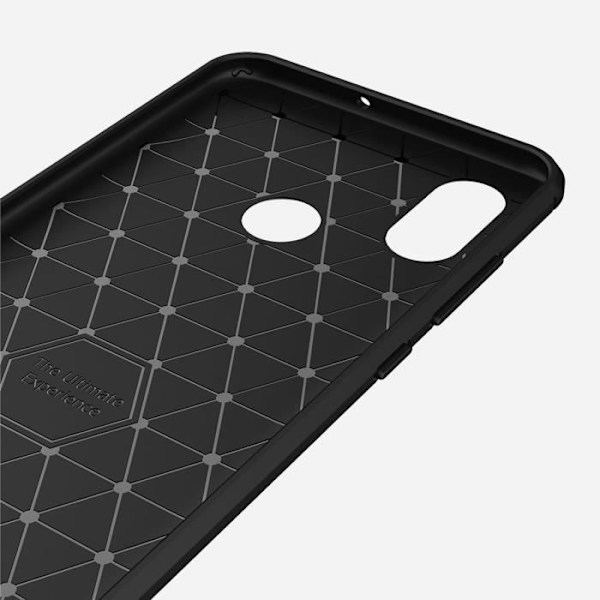 Xiaomi Mi 8 Carbon Fiber Resilient TPU Shockproof Protective Armor Case til Xiaomi Mi 8 6.21" Sort Svart