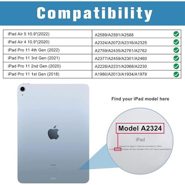 Set med 2 Härdat Glas för iPad Pro 11 Tum (2022/2021/2020/2018) - Rep-skyddande Skärmprotektor
