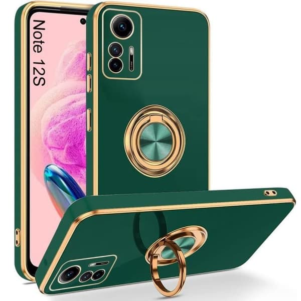 Coque - E.F.CONNECTION - Xiaomi Redmi Note 12S - Mörkgrön - Stöttålig TPU - Rotera stöd Nattgrönt