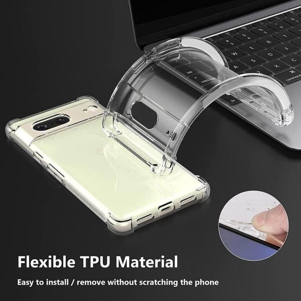 Mjuk skyddskal för Google Pixel 7 - E.F.CONNECTION - Förstärkt + 2 Härdade Glas - Transparent Transparent