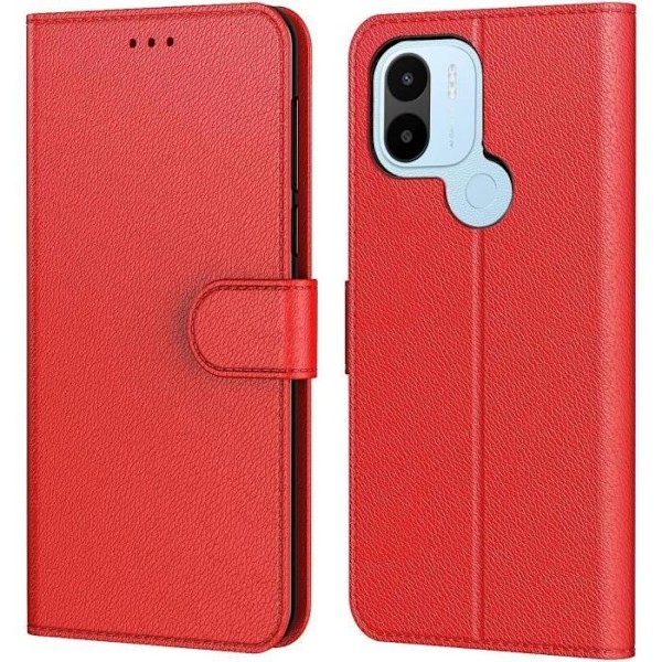 Fodral för Redmi A1+/A2+ (A1 Plus/A2 Plus) Röd Stötsäker anti-skrapa mjuk korthållare syntetiskt läder Röd