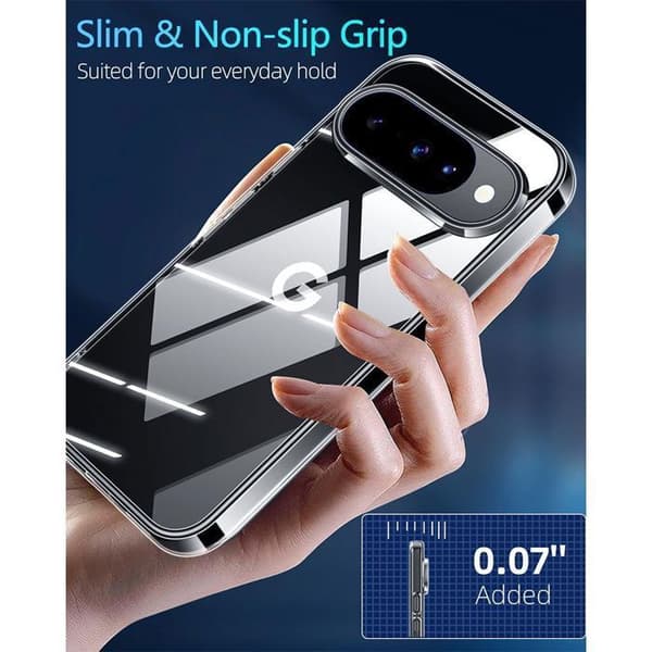 Skyddsskal för Google Pixel 10 - Transparent silikon - Repbeständig - 2 härdade glas ingår Transparent