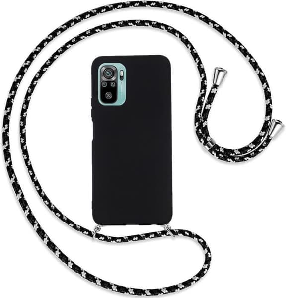 Coque - E.F.CONNECTION - för Redmi Note 10 4G - Silikon Svart - Stötsäker - Justerbar Rem Svart