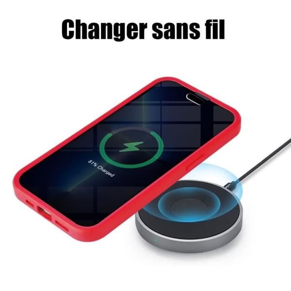 Coque - Röd - för iPhone 15 Pro Max - 360° Stötsäker Skydd - TPU och Hård PC - för Xiaomi Mixte Röd
