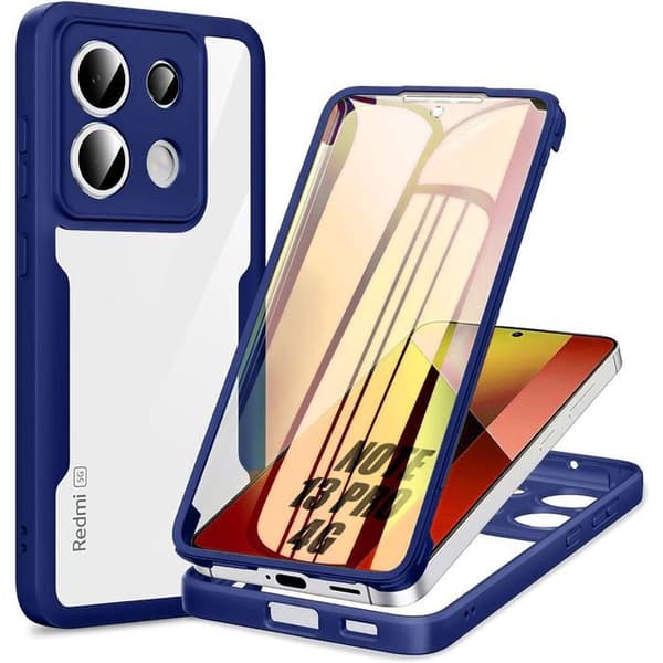 Coque Intégrale - E.F.CONNECTION - För Xiaomi Redmi Note 13 Pro 4G - Stötsäker - Transparent - Marinblå Kant marinblå