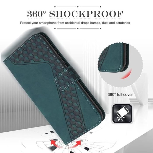 Coque - Xiaomi - Redmi Note 12S - Prægning Læder Effekt - Kortholder - Justerbar Støtte Grön