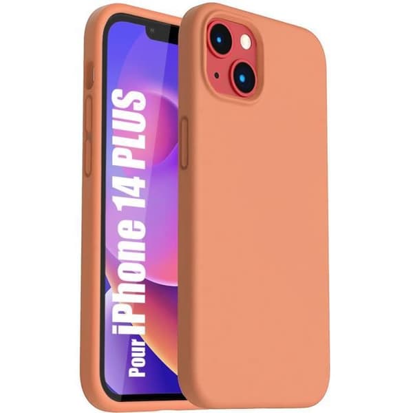 Skyddshölje - E.F.CONNECTION - för iPhone 14 Plus - Flexibelt - Orange - Halkfritt Orange