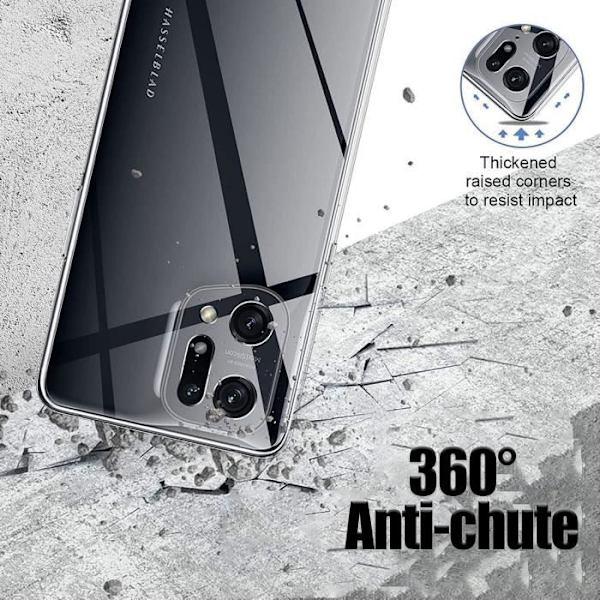 Taske til OPPO Find X5 - 360 Shockproof Transparent Full Cover Transparent