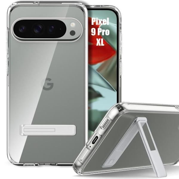 Supportfodral för Google Pixel 9 Pro XL, transparent skydd Elegant stötsäker mjuk TPU
