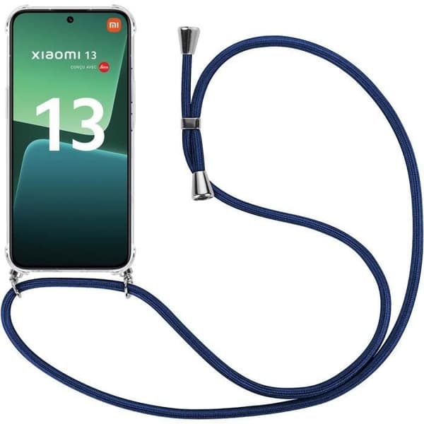 Fodral för Xiaomi 13 - Stötabsorberande - Transparent - Marinblå Rem - Elastisk Skydd - Mjuk marinblå