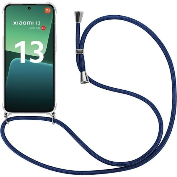 Fodral till Xiaomi 13 Stötsäker förstärkt Transparent + Axelrem Marinblå
