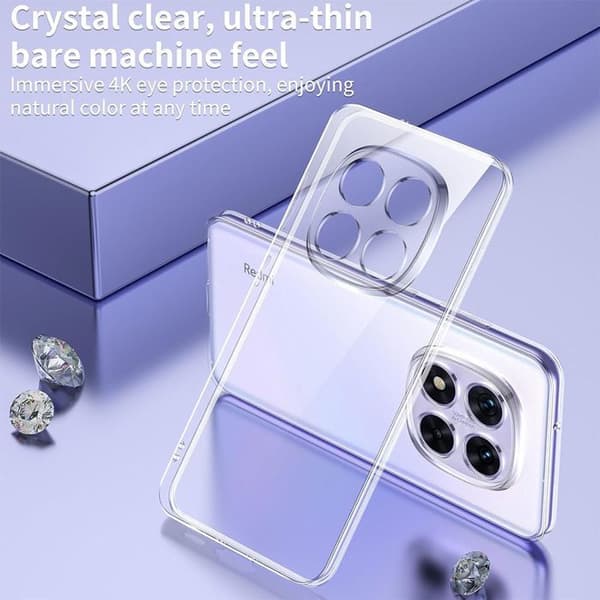 Fodral för Xiaomi Redmi Note 15 Pro Plus 5G - Transparent silikon stöttålig, repfri, slim och lätt Transparent