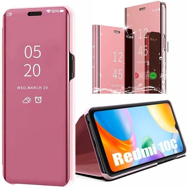 Etui til Xiaomi Redmi 10C Beskyttelse foran og bagpå Smart Case Clear View Pink Rosa