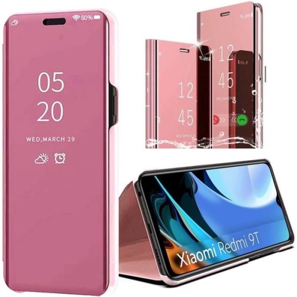 Etui til Redmi 9T (6,39") Trendy Design Anti-Shock Mirror Effect Solid Pink rosa