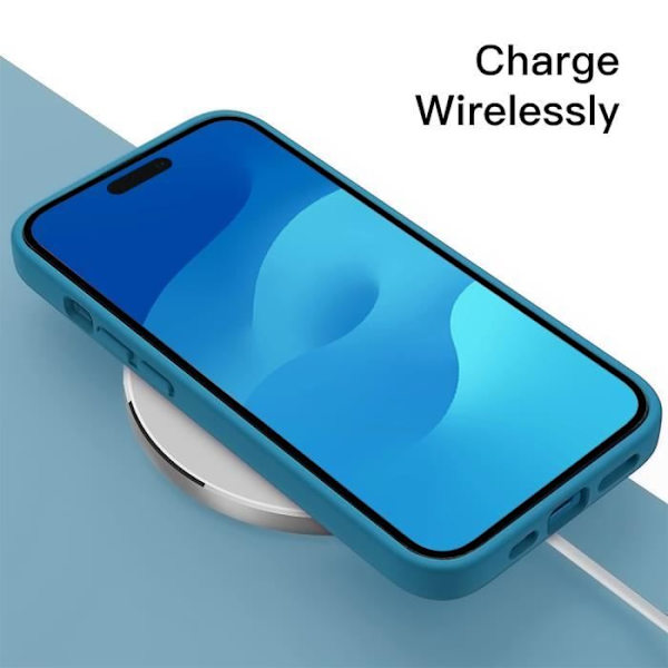 Telefonfodral - Silikon - för iPhone 15 Pro Max - Stötsäker - Ultra Slim - Blå Blå