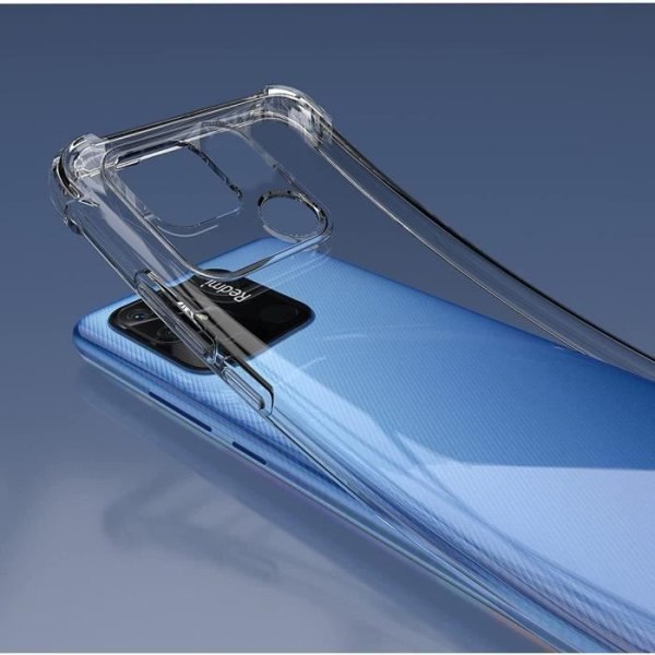 Etui til Xiaomi Redmi 10C Transparent stødsikker TPU + 2 hærdede briller Transparent