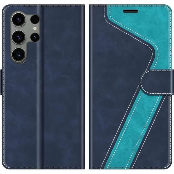 Coque - Efconnection - för Samsung Galaxy S24 Ultra - Blå - 360 Graders Skydd - Rep-Resistent Blå