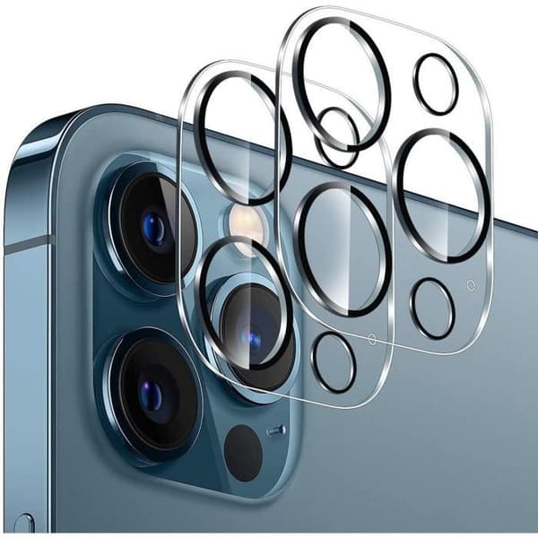 2 x E.F. Connection Integral bakkamera härdat glas för iPhone 13 Pro (6.1") Transparent