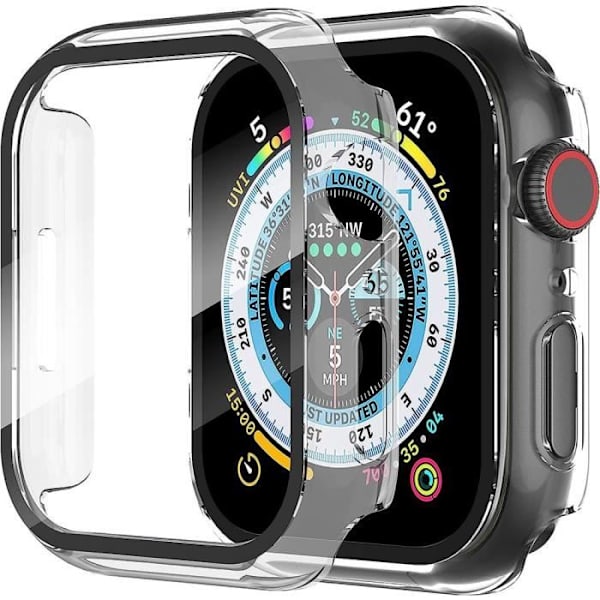 Skyddsfodral för Apple Watch Series 9-8-7 41mm, Anti-Scratch Full täckning med skärmskydd - Transparent Transparent
