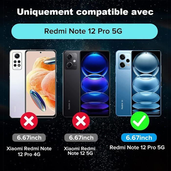 Coque - Xiaomi - Redmi Note 12 Pro 5G - Mosaik - Syntetiskt läder - Kortfack Svart
