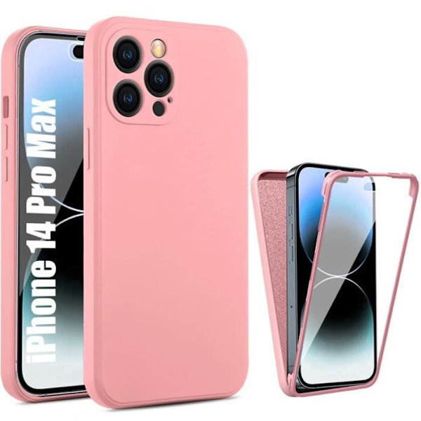 Cover til iPhone 14 Pro Max Pink Fuld beskyttelse 360 grader stødsikker silikone